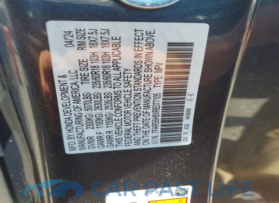 7FARS6H8XRE077105# 13