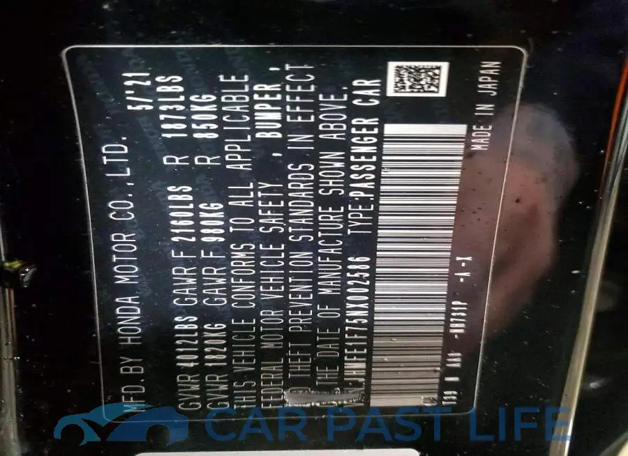 JHMFE1F75NX002586# 13