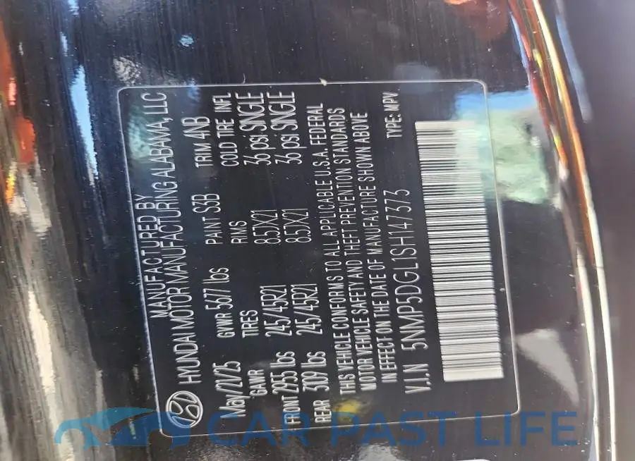 5NMP5DGL1SH147373# 12