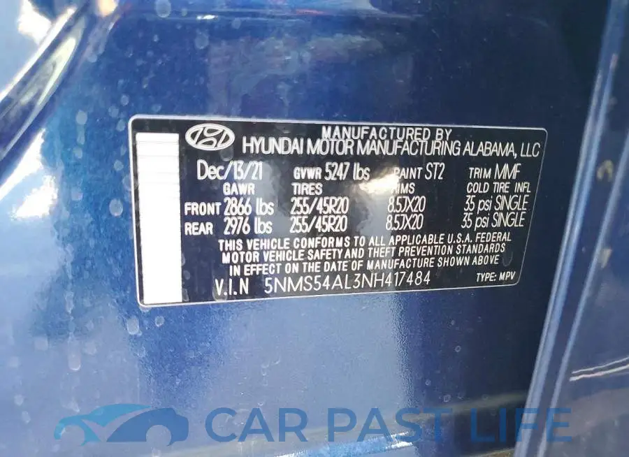5NMS54AL3NH417484# 13