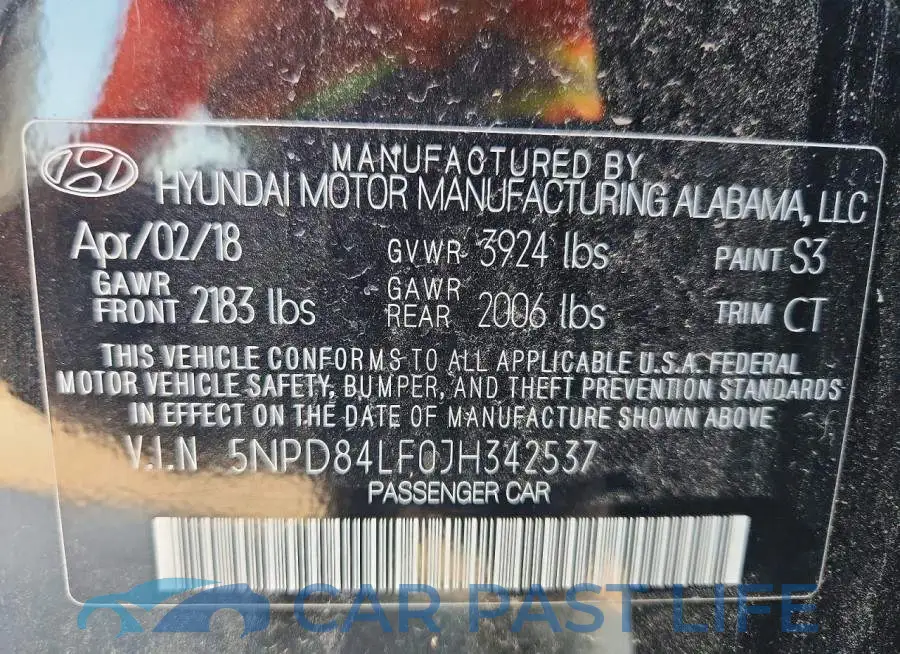 5NPD84LF0JH342537# 12