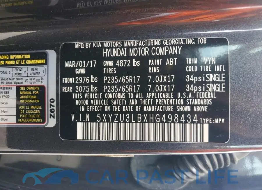 5XYZU3LBXHG498434# 13