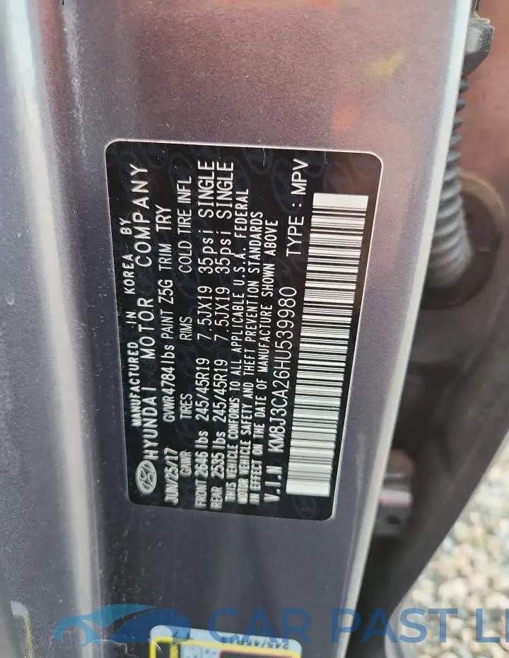 KM8J3CA26HU539980# 13