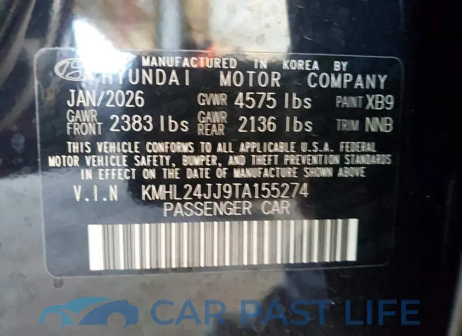 KMHL24JJ9TA155274# 12