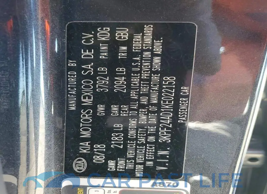3KPF24AD1KE022158# 13