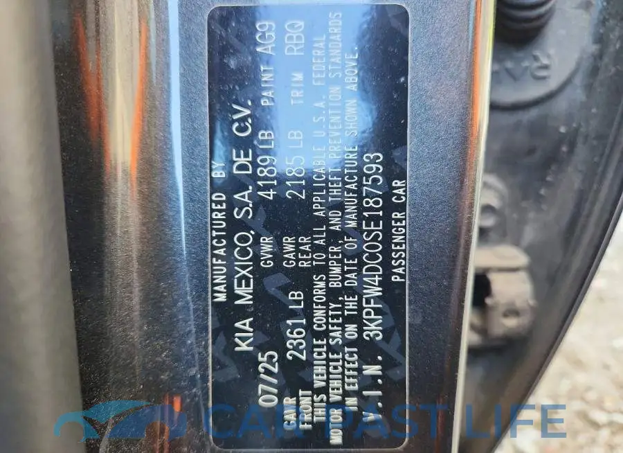 3KPFW4DC0SE187593# 12