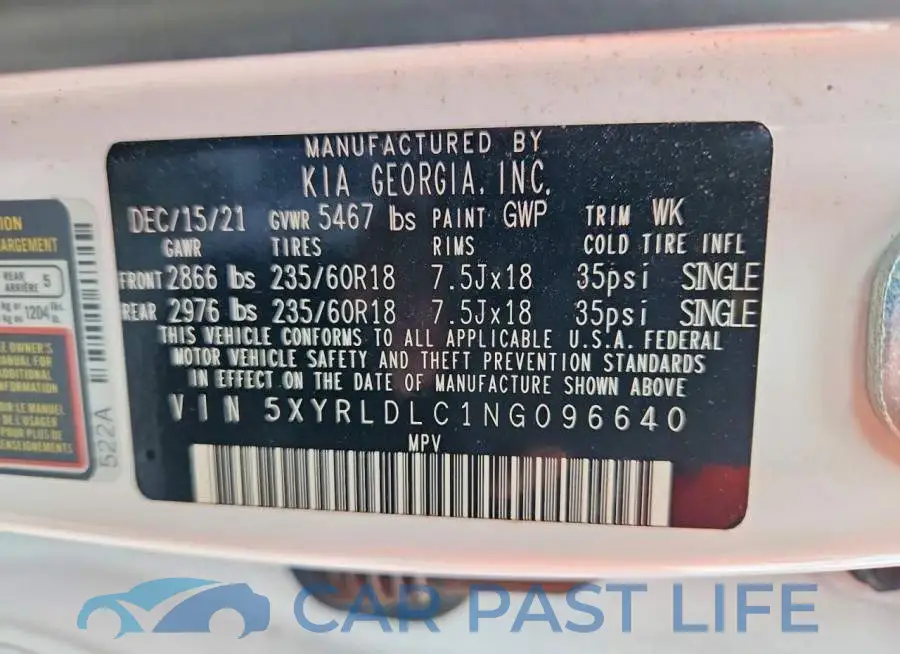 5XYRLDLC1NG096640# 13