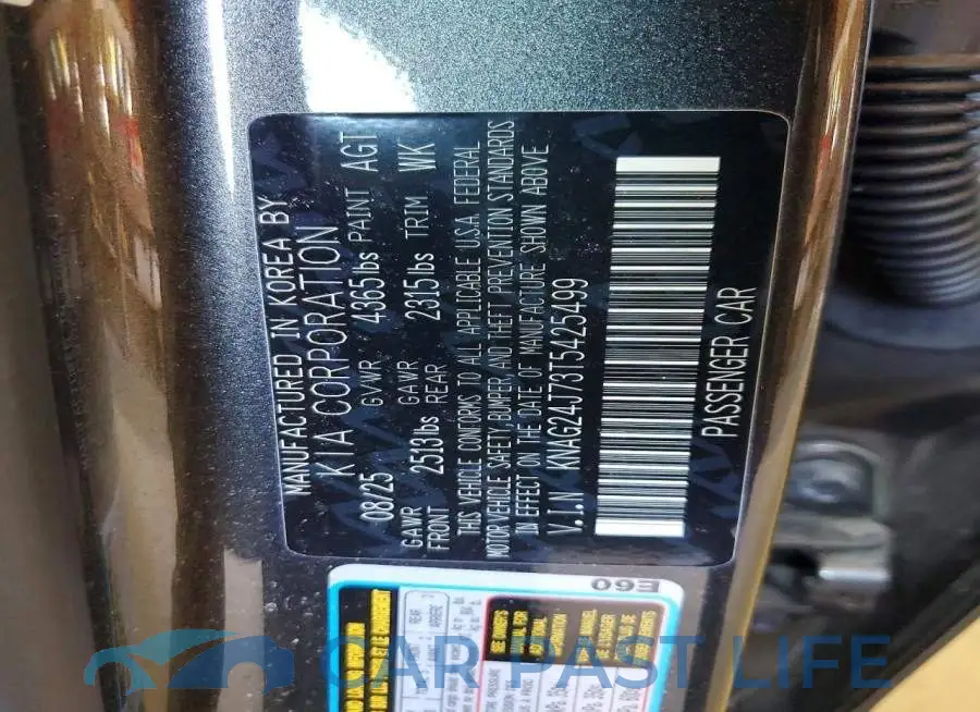 KNAG24J73T5425499# 12