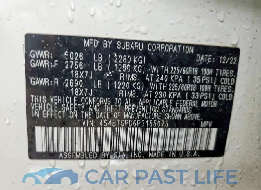 4S4BTGPD6P3155075# 13