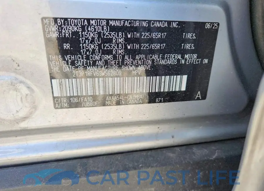 2T3P1RFV6SW562809# 13