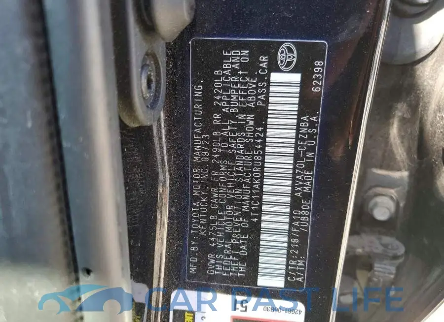 4T1C11AK0RU854424# 12