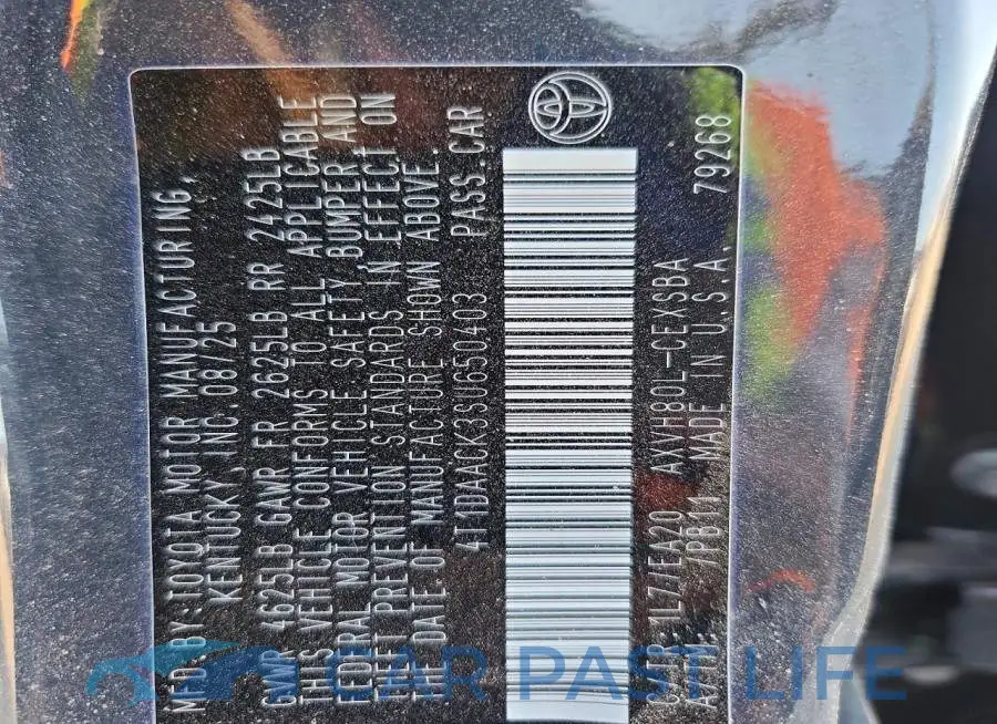 4T1DAACK3SU650403# 12