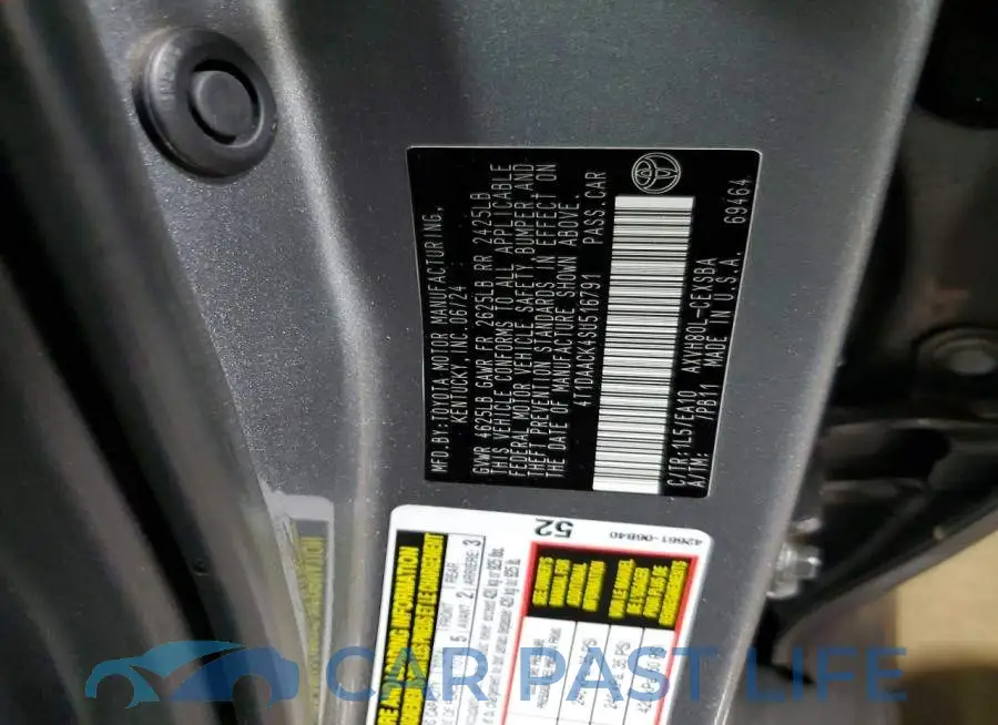 4T1DAACK4SU516791# 12
