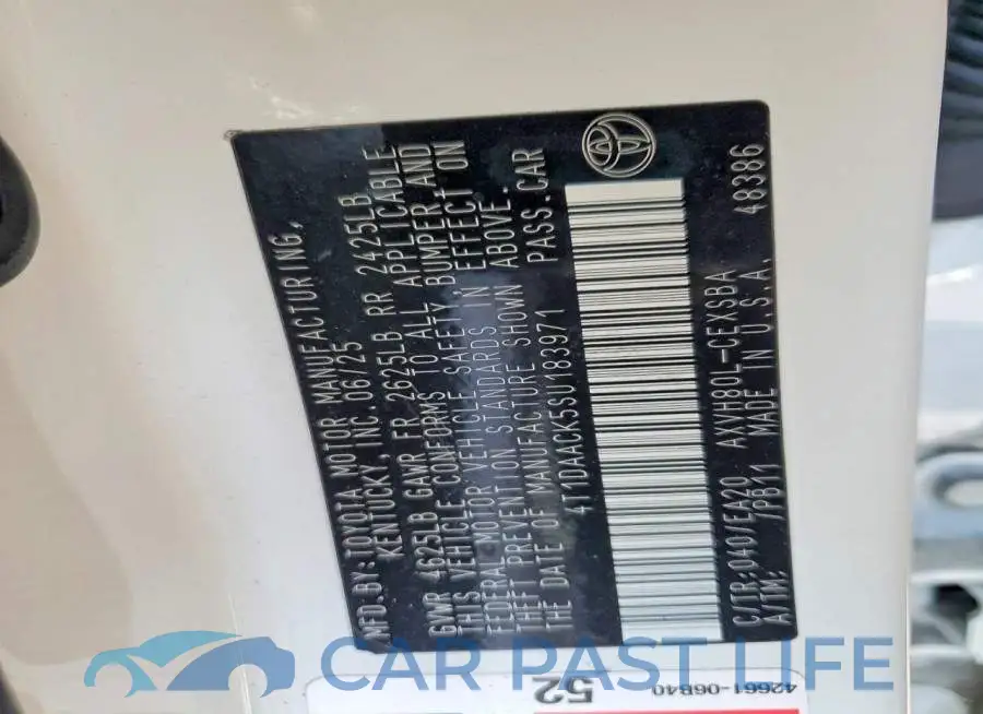 4T1DAACK5SU183971# 12
