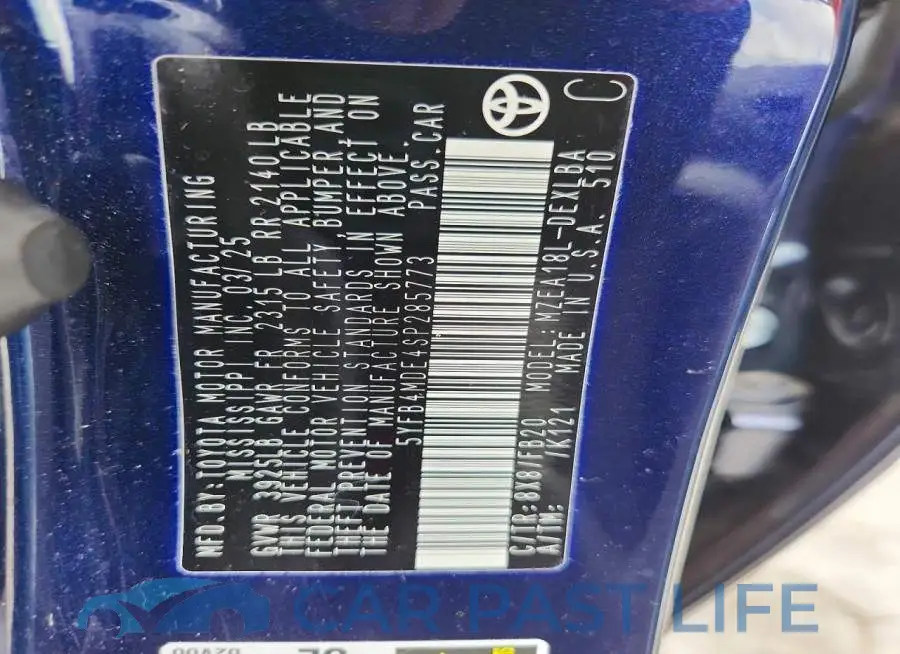 5YFB4MDE4SP285773# 13