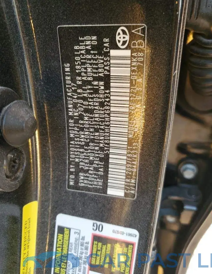 5YFBURHE6HP682434# 12