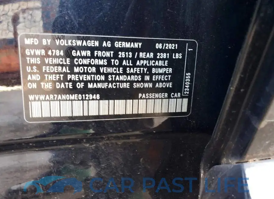 WVWAR7AN0ME012946# 12