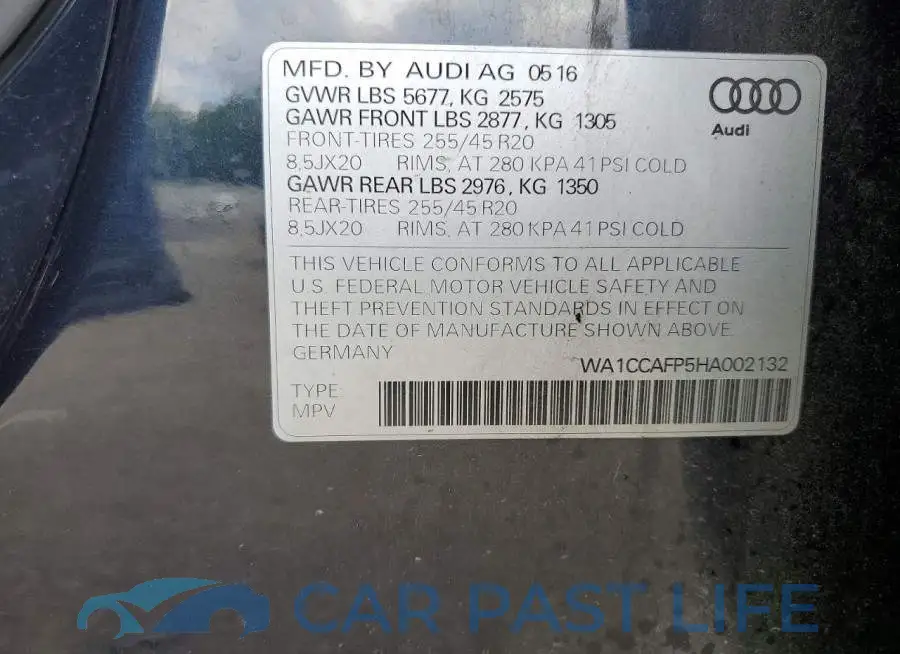 WA1CCAFP5HA002132# 13