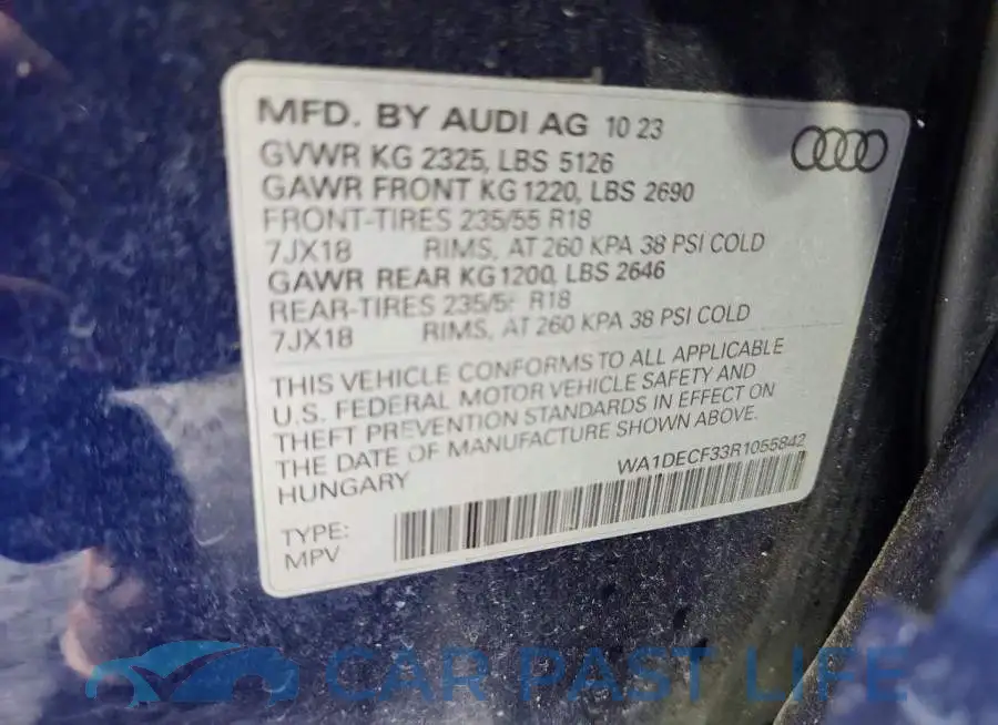 WA1DECF33R1055842# 13