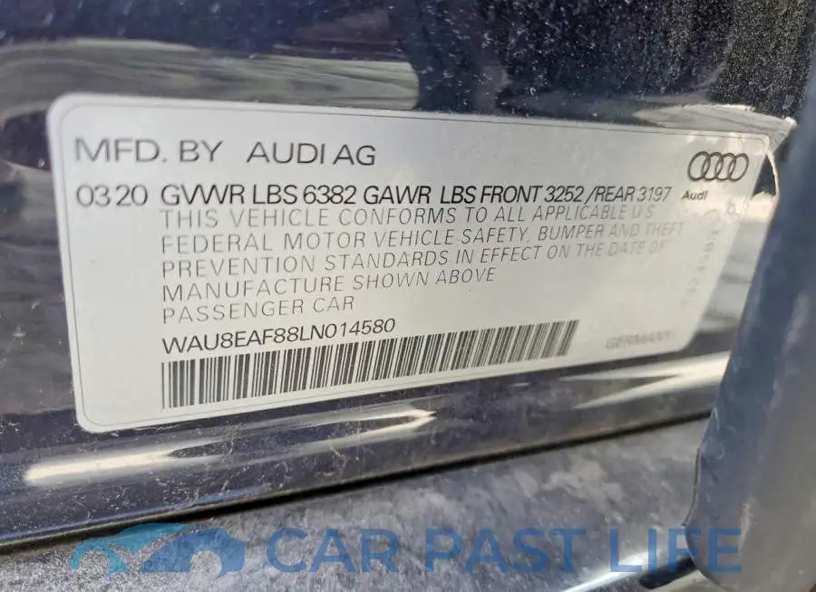 WAU8EAF88LN014580# 12