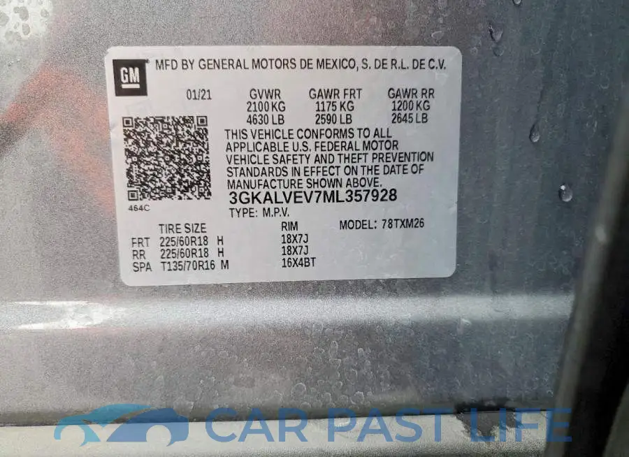 3GKALVEV7ML357928# 12