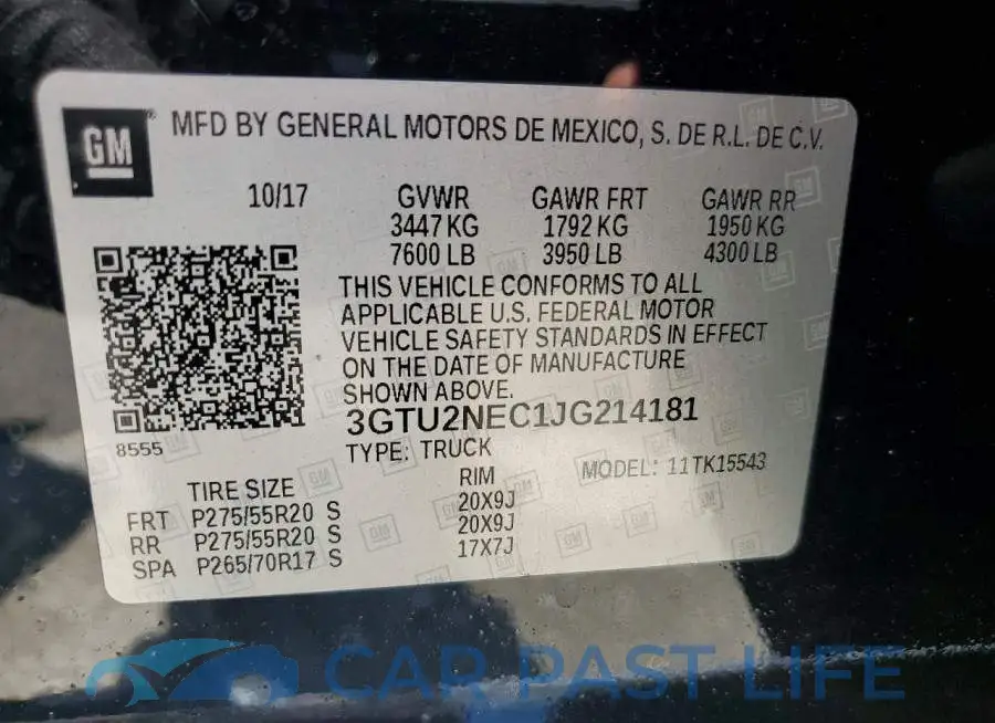 3GTU2NEC1JG214181# 12