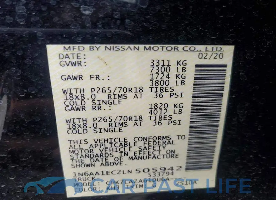 1N6AA1EC2LN505942# 12