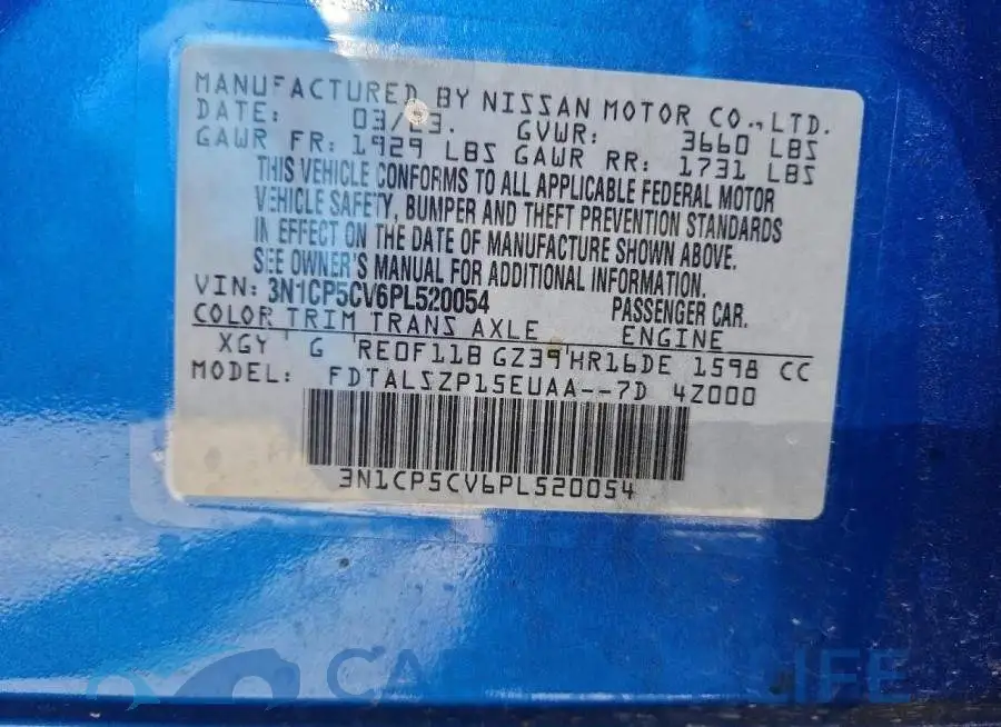 3N1CP5CV6PL520054# 14