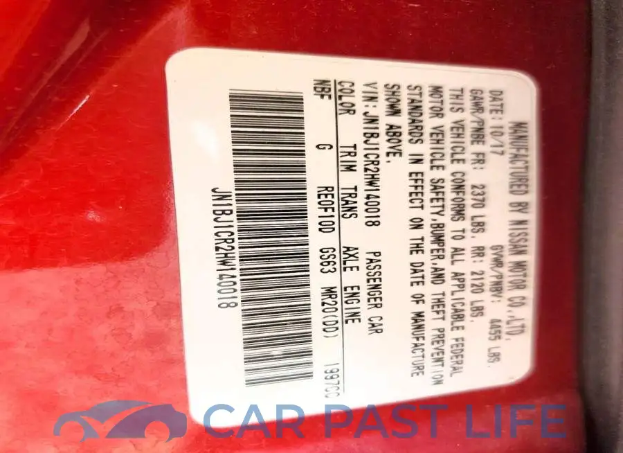 JN1BJ1CR2HW140018# 14