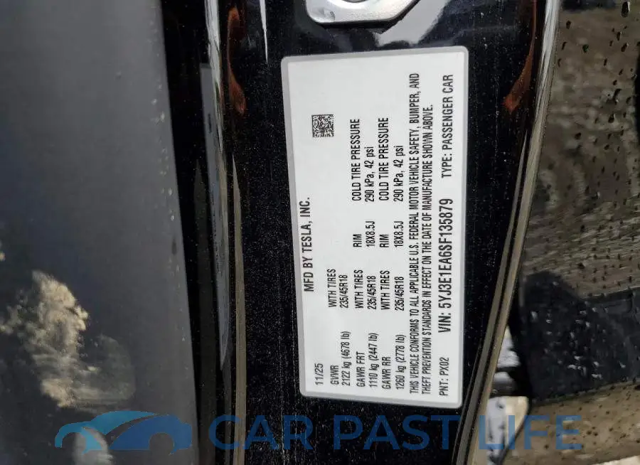 5YJ3E1EA6SF135879# 13