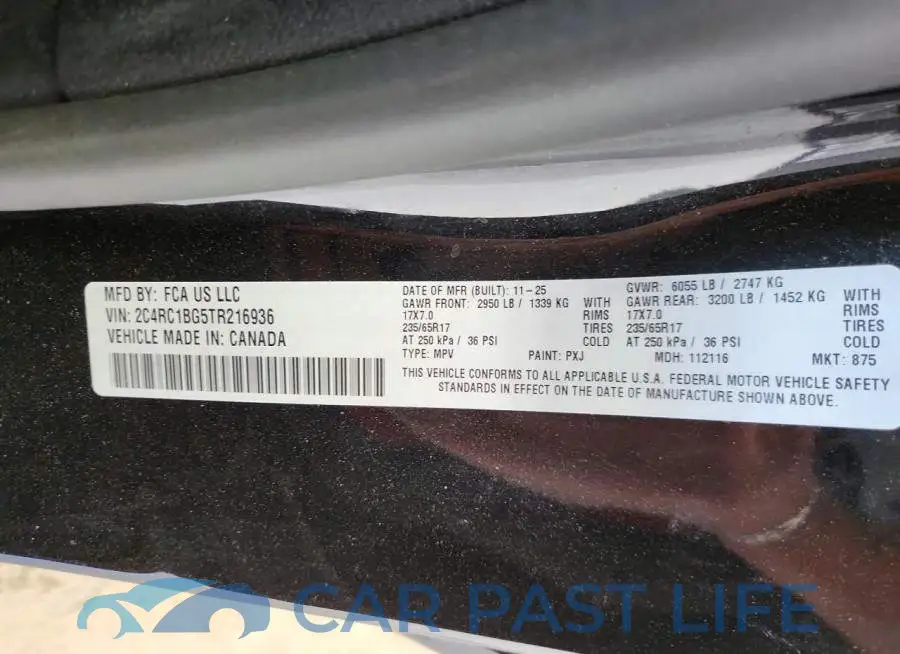 2C4RC1BG5TR216936# 13