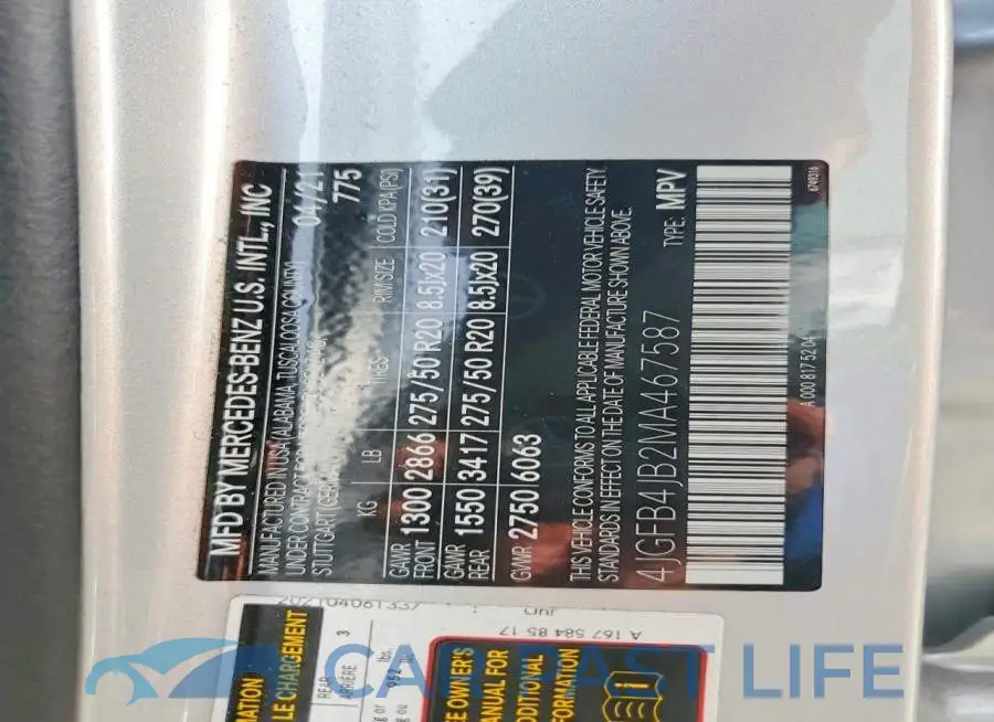 4JGFB4JB2MA467587# 13