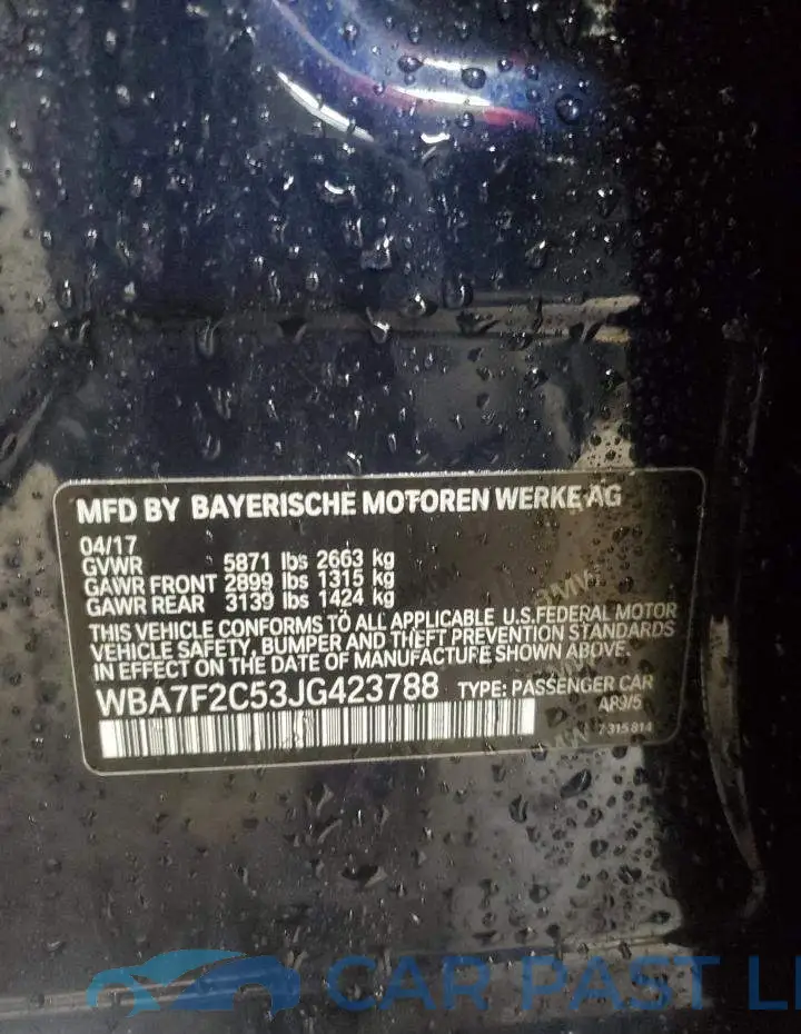 WBA7F2C53JG423788# 12