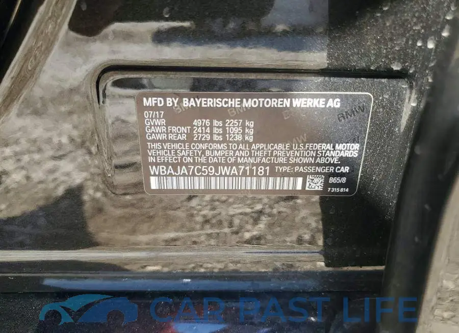 WBAJA7C59JWA71181# 12