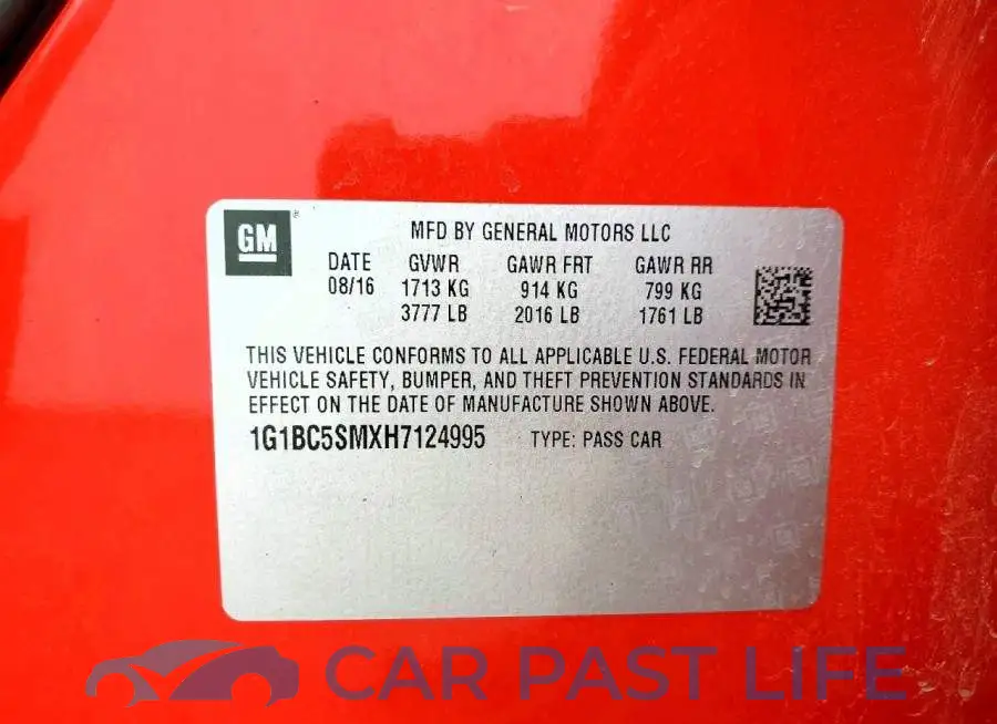 1G1BC5SMXH7124995# 12