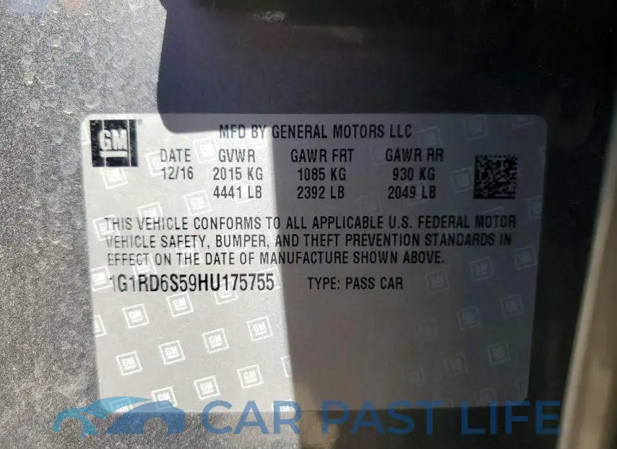 1G1RD6S59HU175755# 12