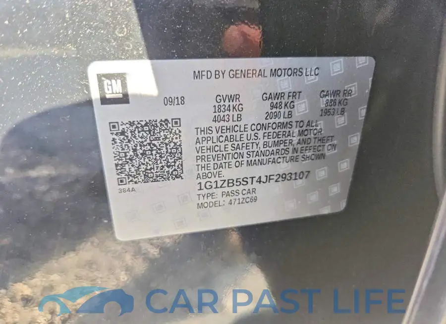 1G1ZB5ST4JF293107# 13