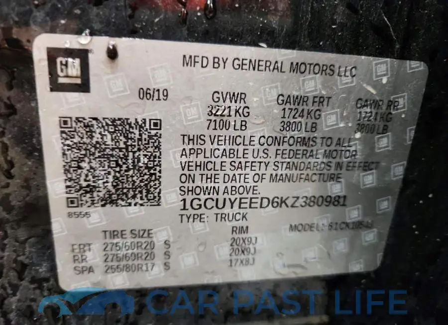 1GCUYEED6KZ380981# 12