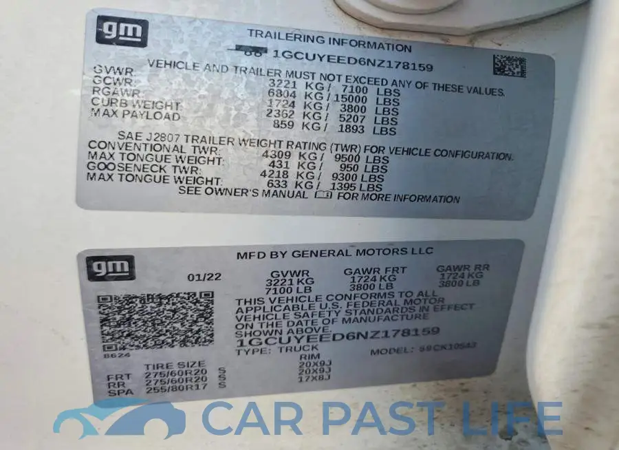 1GCUYEED6NZ178159# 12