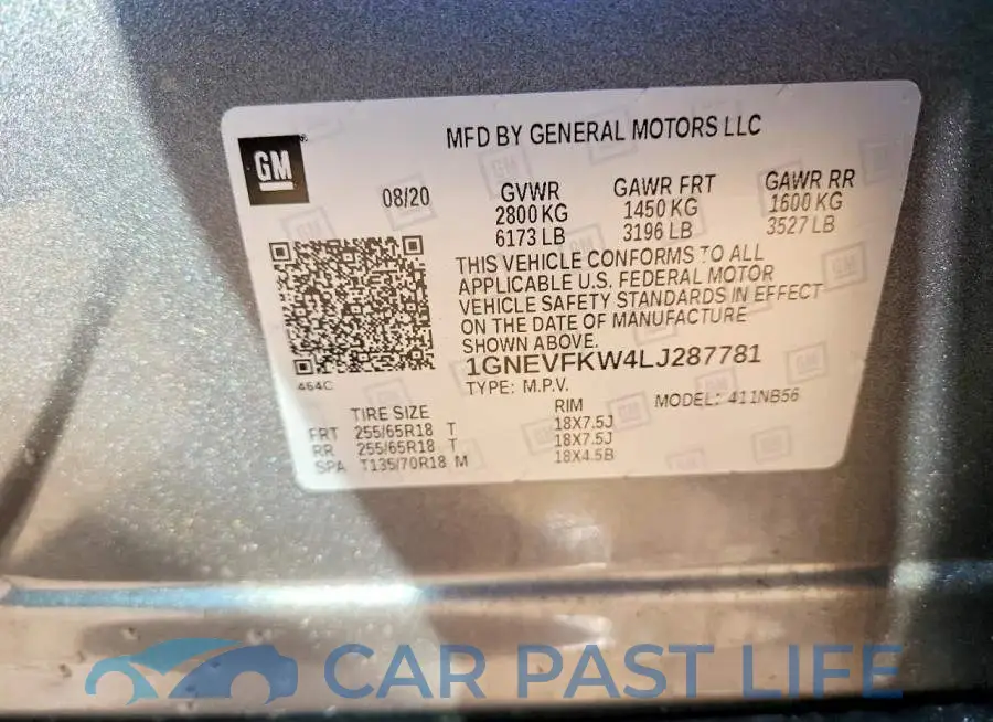 1GNEVFKW4LJ287781# 14