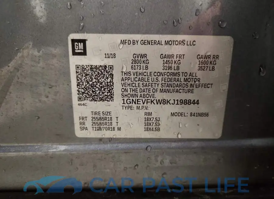 1GNEVFKW8KJ198844# 13