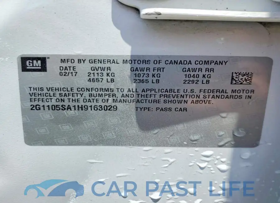 2G1105SA1H9163029# 12