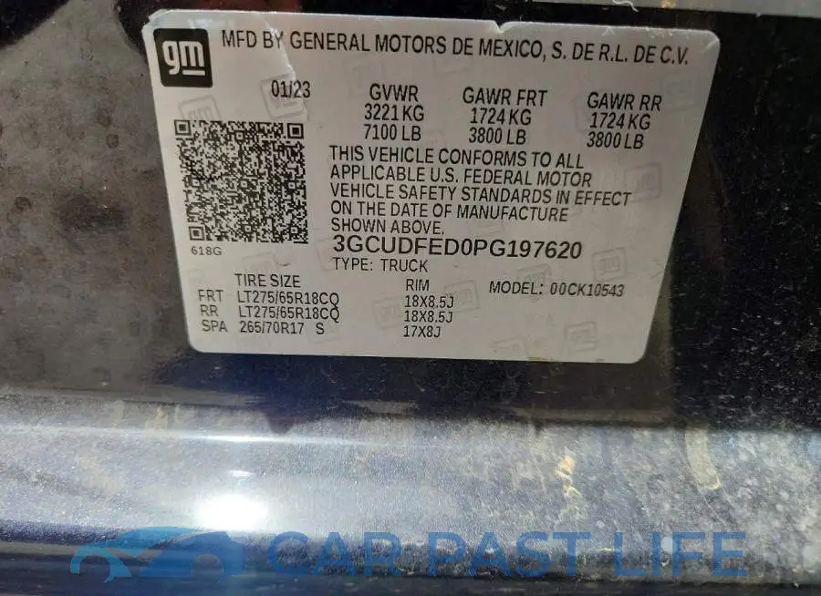 3GCUDFED0PG197620# 12