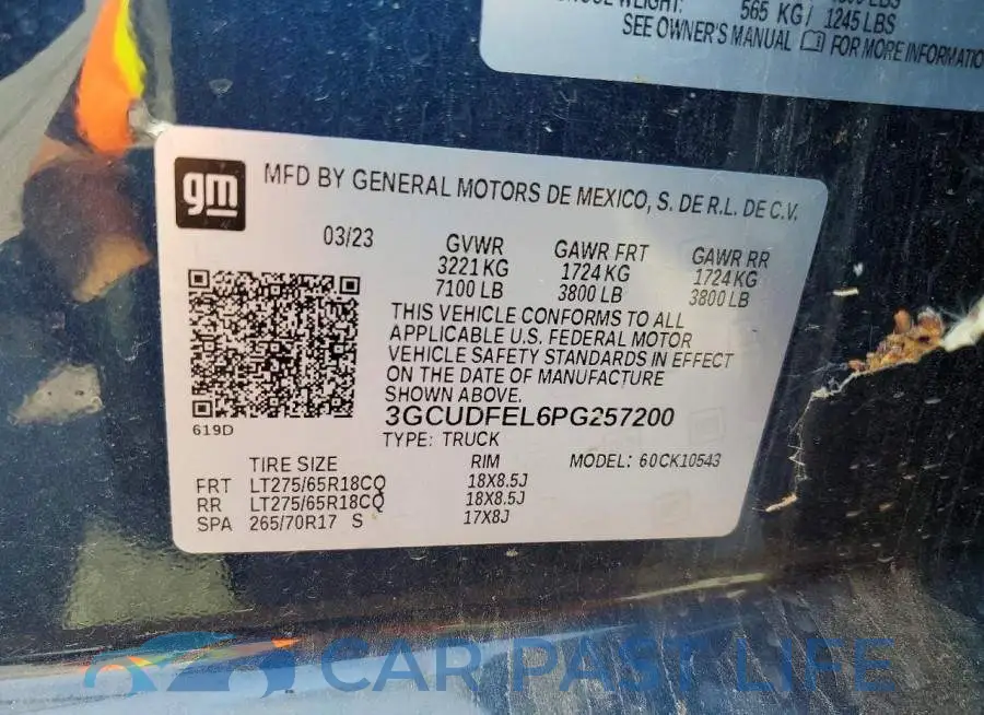 3GCUDFEL6PG257200# 13