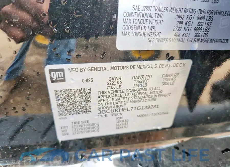 3GCUKHEL7TG139281# 12