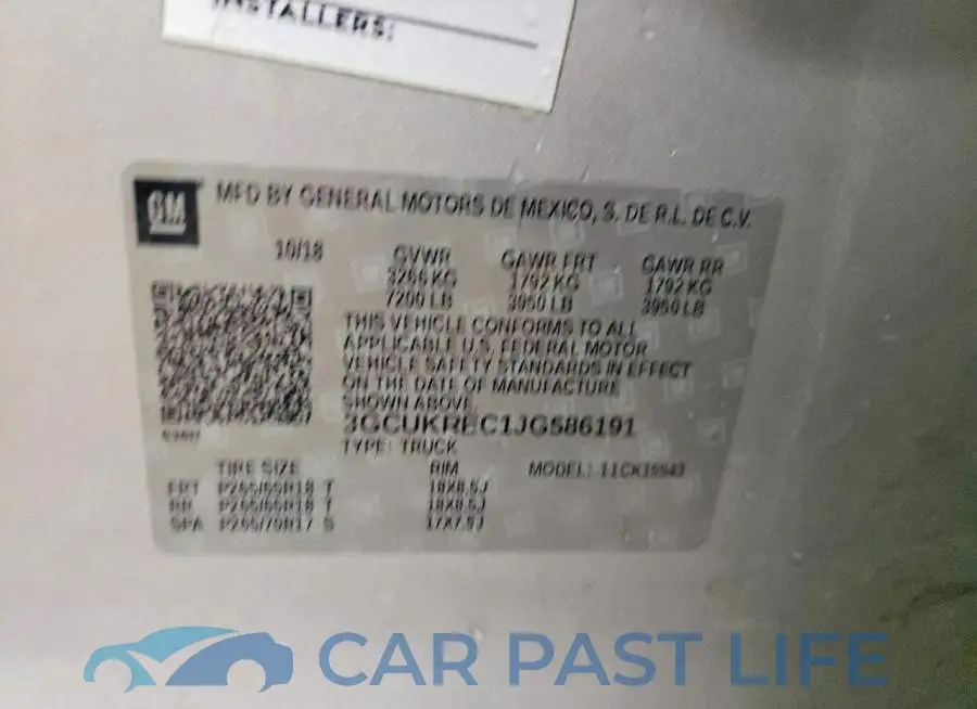 3GCUKREC1JG586191# 13