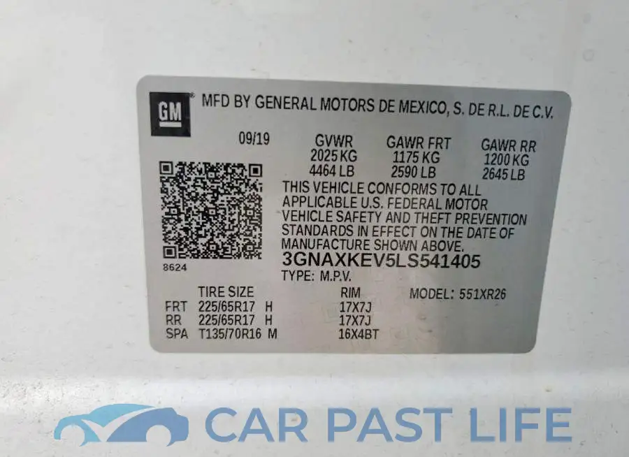 3GNAXKEV5LS541405# 13