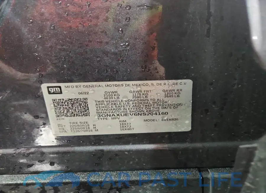 3GNAXUEV6NS204160# 13