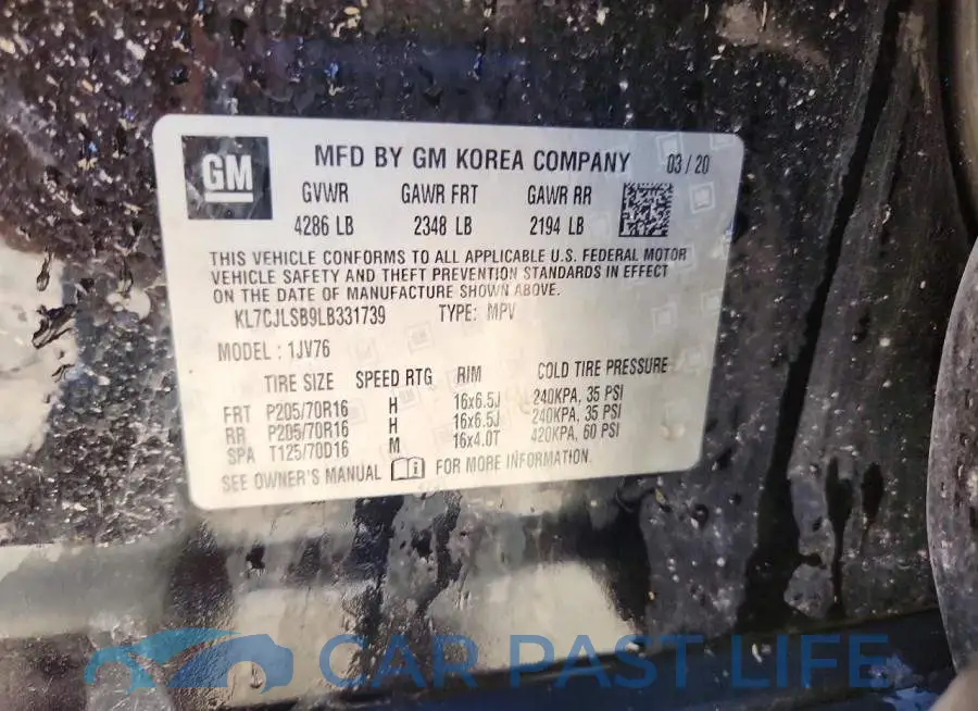 KL7CJLSB9LB331739# 12
