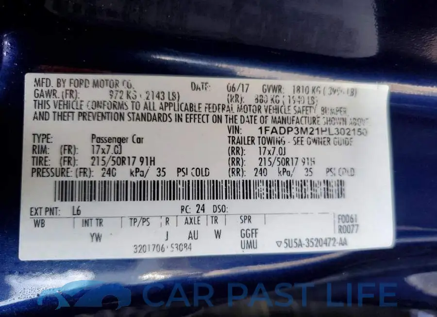1FADP3M21HL302150# 12